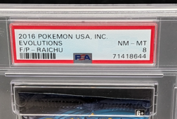2016 Pokemon Evolutions Raichu Foil Pack PSA 8 NM MT Sealed Booster - Image 3