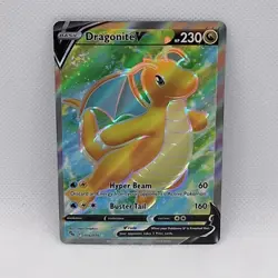Pokemon TCG Dragonite v Full Art Holo Ultra Rare Card 076/078 - Image 1