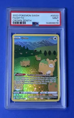 2023 Pokemon SWSH FA/Ditto Crown Zenith #GG22 PSA 9 MINT - Image 1