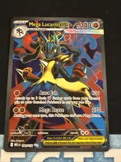 Mega Lucario ex 160/132 ME01: Mega Evolution - Ultra Rare Pokemon TCG - NM HOLO - Image 1