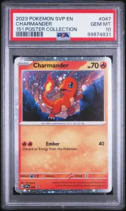 Pokemon 151 Poster Collection BSP Promo #047 Charmander Cosmos PSA 10 Gem Mint - Image 1