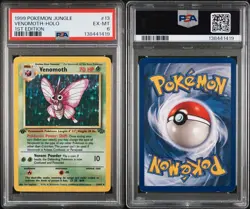 Venomoth: 1999 Pokemon Jungle 1st Edition Holographic #13 - PSA 6 - Image 1