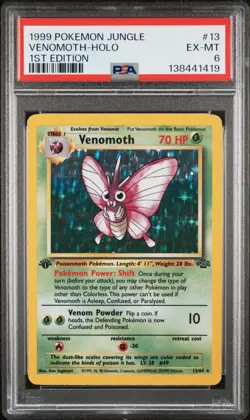 Venomoth: 1999 Pokemon Jungle 1st Edition Holographic #13 - PSA 6 - Image 2