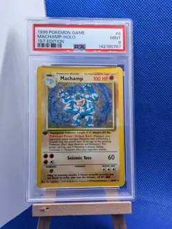 Pokemon Base Set 1999 Machamp 1st Edition Holo Rare 8/102 - PSA 9 Mint - Image 1