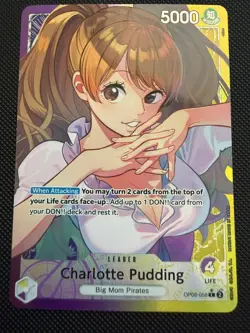 Charlotte Pudding OP08-058 Parallel Art English One Piece TCG Foil NM - Image 1