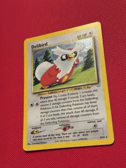 Delibird Neo Revelation Holo Rare 5/64 Unlimited LP Pokemon TCG Card WOTC - Image 2