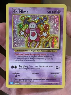 POKEMON MR MIME 013/034 HOLOFOIL TRADING CARD GAME CLASSIC NM CARD - Image 1