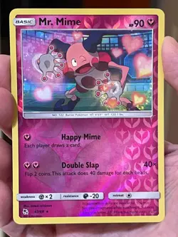 POKEMON MR MIME 43/68 RARE REVERSE HOLOFOIL HIDDEN FATES NM CARD - Image 1