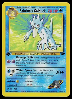 Pokemon Card - Sabrina's Golduck Gym Challenge 30/132 Rare 1st Edition - Image 1