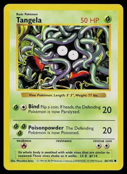 Pokemon Card - Tangela Base Set (Shadowless) 66/102 Common - Image 1