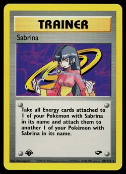 Pokemon Card - Sabrina Gym Challenge 110/132 Rare 1st Edition - Image 1