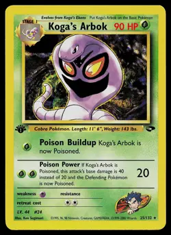 Pokemon Card - Koga's Arbok Gym Challenge 25/132 Rare 1st Edition - Image 1