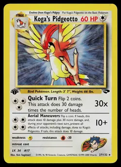 Pokemon Card - Koga's Pidgeotto Gym Challenge 27/132 Rare 1st Edition - Image 1