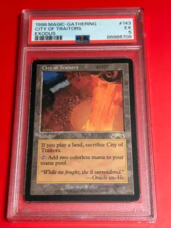 Magic the Gathering Exodus 143 City of Traitors PSA 5 - Image 1