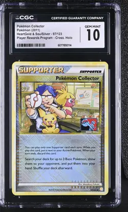 CGC 10 Pokemon Collector 97/123 League Promo Crosshatch Reverse Holo Pokemon - Image 1