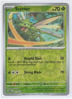 SCYTHER 123/165 Pokemon TCG Uncommon 151 Reverse Holo NM - Image 1