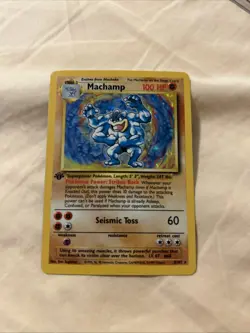 Pokemon TCG Machamp Holo Rare Card Base Set 8/102, 1st Edition - Image 1