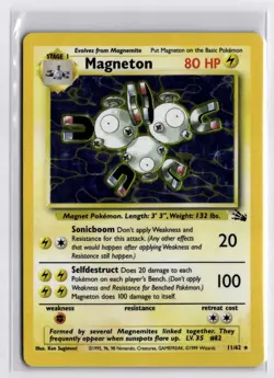 Pokemon Fossil Magneton 11/62 Holo Rare - Image 1