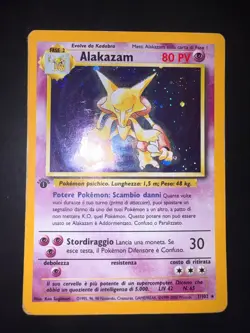 Carta Pokemon Alakazam 1/102 Set Base 1° edizione Holo ITA - Image 1