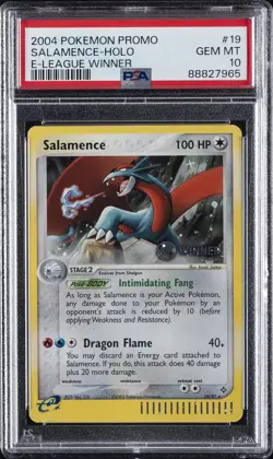 2004 POKEMON PROMO E-LEAGUE WINNER #19 SALAMENCE-HOLO PSA 10 - Image 1