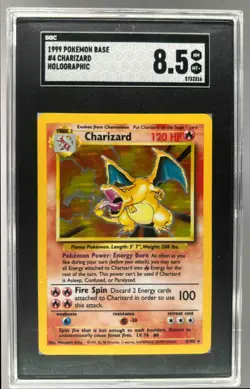Charizard 1999 Pokemon Set Unlimited #4/102 Rare Holo SGC 8.5 - Image 1