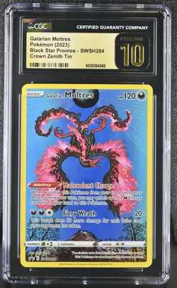 2023 POKEMON SWSH BLACK STAR PROMO SWSH284 GALARIAN MOLTRES CGC 10 PRISTINE - Image 1