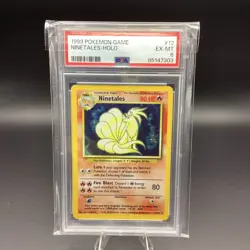 1999 POKEMON BASE SET UNLIMITED #12 NINETALES-HOLO PSA 6 - Image 1