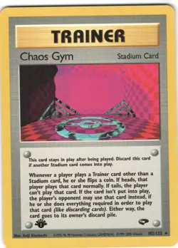 Chaos Gym 102/132 Rare Gym Challenge Pokemon 1st Edition NM - Image 1