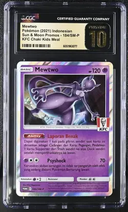 Pokemon Mewtwo Indonesian KFC Promo 184/SM-P CGC 10 PRISTINE - Image 1