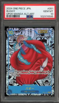 One Piece CCG Buggy Japanese Manga Alternate Art OP09-051 PSA 10 Gem Mint - Image 1