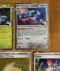 Pokemon Prize Pack Holo NM Lot, Stamped, Series 7, Metang, Energy, TCG Cards - Image 3