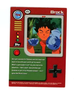 Pokemon Card - Brock TV4 - Black Logo - Topps Series 1 - Image 2