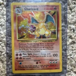 Pokemon Charizard Holo 120 HP Base Set Card 4/102 Rare English - Image 1