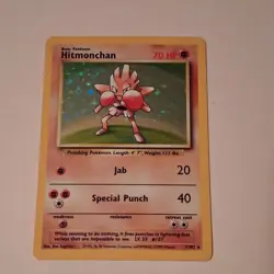 Pokemon Hitmonchan 7/102 Base Set Holo Rare 70 HP Card English - Image 1