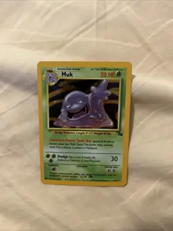 Pokemon TCG Muk Holo Rare Card 13/62 Fossil Set, WOTC 1999, MP Vintage - Image 1