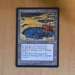 Wizards Sulfurous Springs Land Ice Age Rare Regular Phil Foglio MTG 1995 - Image 1