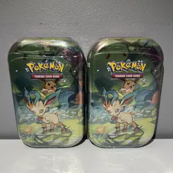 POKEMON TCG PRISMATIC EVOLUTIONS LEAFEON MINI TINS X2 FACTORY SEALED ⭐ - Image 1