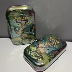 POKEMON TCG PRISMATIC EVOLUTIONS LEAFEON MINI TINS X2 FACTORY SEALED ⭐ - Image 3