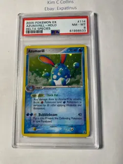 Ex Delta Species Azumarill 114/113 2005 Holo Pokemon PSA 8 NM-MINT - Image 1