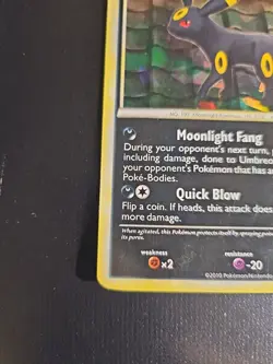 Umbreon Cracked Ice Holo 10/90 Undaunted Pokemon - Image 3