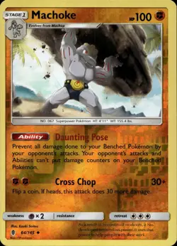 Machoke 64/145 Reverse Holo SM Guardians Rising Pokemon - Image 1