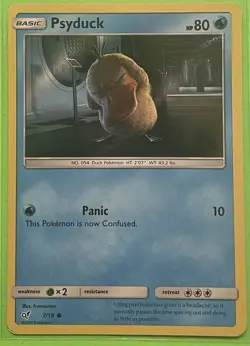 Pokemon TCG Psyduck Detective Pikachu 7/18 Holo LP - Image 1