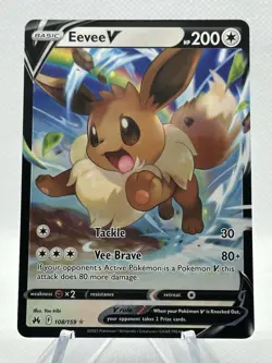 Pokemon TCG Eevee V Crown Zenith 108/159 Holo Ultra Rare - Pack Fresh - Image 1