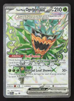Teal Mask Ogerpon ex 166 Promo Scarlet & Violet Pokemon NM - Image 1