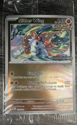 Pokemon Best Buy Paradox Rift Stamp - 107/182 Slither Wing - NM - Sealed - Image 1
