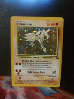 Pokemon TCG Hitmonlee Fossil Set (1999) 7/62 Unlimited Holo Rare MP - Image 1