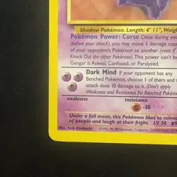 Pokemon Vintage Non-holo Rare Gengar Fossil Wotc 1999 - Image 5