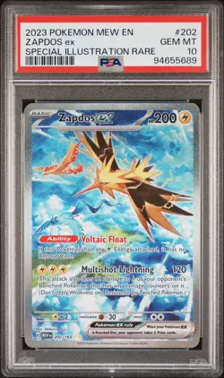 2023 POKEMON MEW EN-151 SPECIAL ILLUSTRATION RARE #202 ZAPDOS EX PSA 10 - Image 1