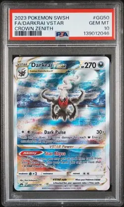 PSA 10 DARKRAI VSTAR GG50 CROWN ZENITH SWORD & SHIELD POKEMON GEM MINT - Image 1