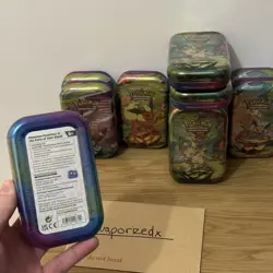 Pokemon TCG Scarlet & Violet Prismatic Evolutions Mini Tin x12 Bundle - SEALED - Image 2
